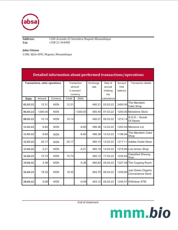 Maroko Credit Agricole szablon w formacie excel pdf